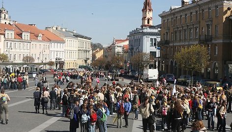 Šeštadienį skautai iš visos Lietuvos kampelių traukė į Vilnių švęsti jų globėjo - Šv. Jurgio dienos