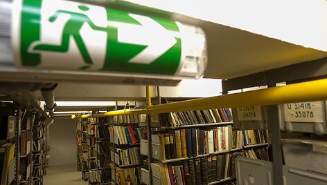 Prie&scaron;gaisrinė sistema Vilniaus universiteto bibliotekoje