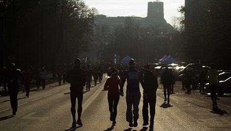 Bėgimo dalyviai.