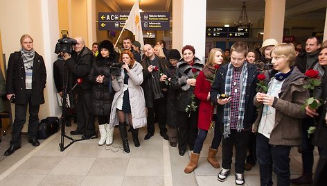 Gintauto Igario sutiktuvės Vilniaus oro uoste.