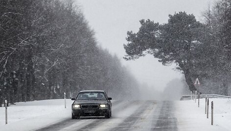 Antradienio rytą Vilniuje sninga