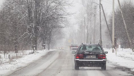 Antradienio rytą Vilniuje sninga