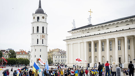 Katedros aik&scaron;tėje vyko Ukrainos palaikymo akcija