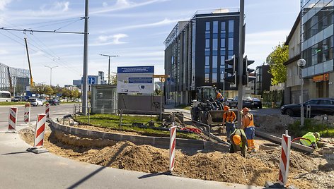 Remontuojama Saltoniškių ir Narbuto gatvių sankryža