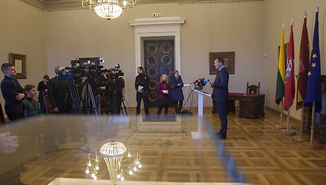 Artūras Zuokas Vilniaus rotu&scaron;ės Mero menėje.