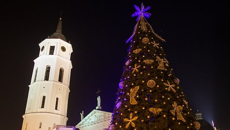 Lietuvos Kalėdų eglutės įžiebimas Katedros aikštėje