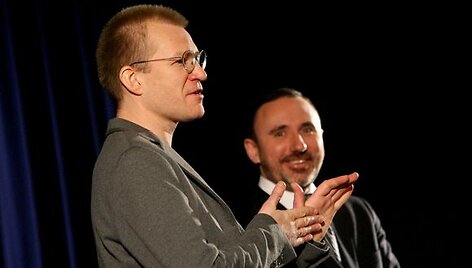 Kultūros ministras Arūnas Gelūnas teatro darbuotojams pristatė naująjį teatro direktorių Martyną Budraitį