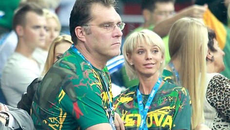 Arvydas Sabonis su žmona Ingrida