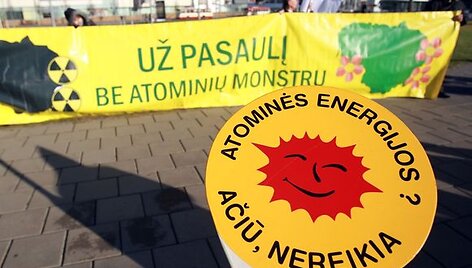 Protestavo prie&scaron; Visagino atominės elektrinės statybą.