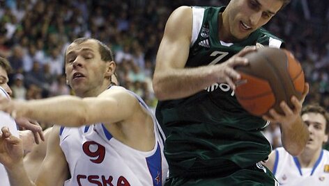 Rungtynių tarp Atėnų &bdquo;Panathinaikos&ldquo; ir Maskvos CSKA akimirkos.