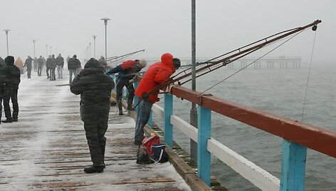 Žvejai viliojo laimikį.