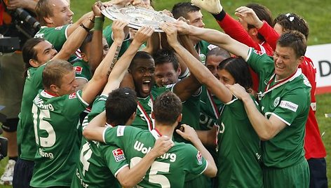 Pirmą kartą klubo istorijoje Vokietijos futbolo čempionatą laimėjo „VfL Wolfsburg“ vienuolikė.