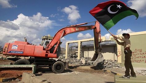 Griaunama Muamaro Kadhafi rezidencija