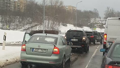 Įvykio vietoje žiede ties S.Batoro gatvės pradžia