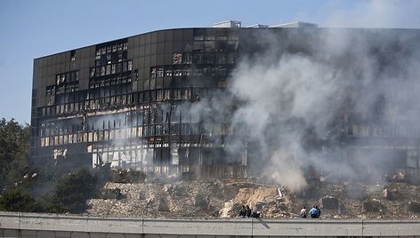 Lėktuvas kliudė septynių aukštų pastatą Teksase