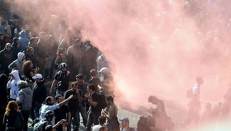 Protestuotojai Romos gatvėse