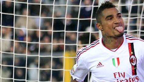 Kevinas-Prince'as Boatengas džiaugiasi įvarčiu ir &bdquo;Milan&ldquo; pergale.