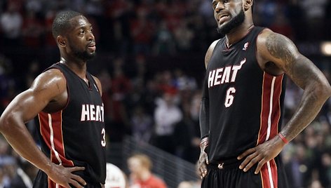 Dwyane'o Wade'o ir LeBrono Jameso rezultatyvumo neužteko „Heat“ pergalei.