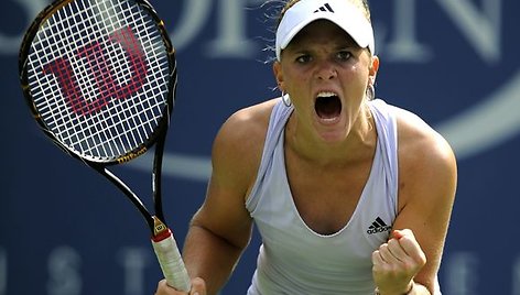 Ketvirtfinalyje M.Oudin kausis su aštuntąją pasaulio teniso rakete dane C.Wozniacki