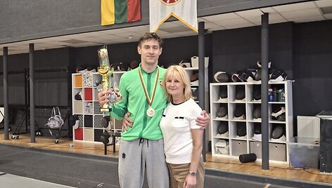 Mindaugas Tamo&scaron;iūnas su trenere Rasa Ažukiene