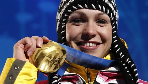 Magdalena Neuner auksą Vokietijai Vankuveryje pelnė moterų 10 km biatlono persekiojimo lenktynėse