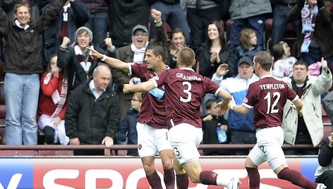 &bdquo;Hearts&ldquo; futbolininkų džiaugsmas.