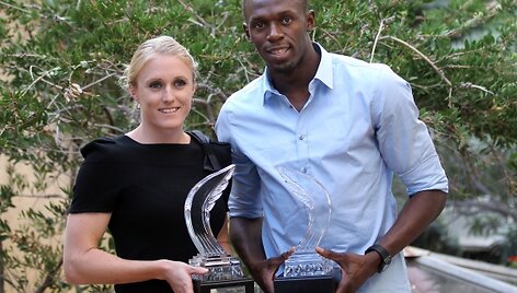 Sally Pearson ir Usainas Boltas.