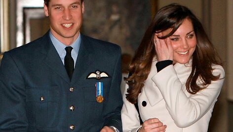 Didžiosios Britanijos princas Williamas ir jo mylimoji Kate Middleton 