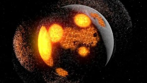 NASA pavie&scaron;ino įspūdingą vaizdo įra&scaron;ą, kuriame parodoma, kaip formavosi Mėnulis. 