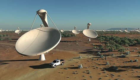 SKA kompleksą sudarys tūkstančiai parabolinių radijo antenų, i&scaron;dėstytų 1,9 tūkst. kvadratinių mylių teritorijoje. 