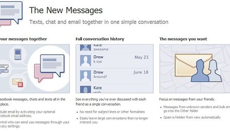 Naujoji &bdquo;Facebook&ldquo; žinučių sistema apims visas pagrindines virtualaus bendravimo formas: el. pa&scaron;tą, SMS, tiesioginį susira&scaron;inėjimą ir &bdquo;Facebook&ldquo; pokalbius.