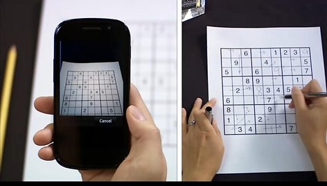 „Google“ programa „Goggles“ vos per kelias sekundes gali išspręsti galvosūkį „Sudoku“.