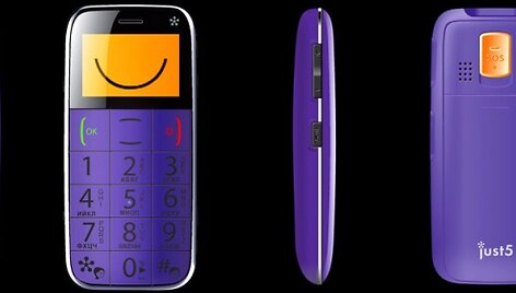 Kompanijos &bdquo;Just5&ldquo; mobilusis telefonas &bdquo;Spacephone&ldquo;.
