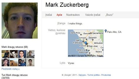 „Facebook“ vadovas Markas Zuckerbergas patvirtino, kad susikūrė profilį konkurentų socialiniame tinkle „Google+“