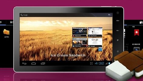 &bdquo;Novo7&ldquo; &ndash; pirmasis plan&scaron;etinis kompiuteris su operacinė sistema &bdquo;Android 4.0&ldquo; (arba &bdquo;Android Ice Cream Sandwich&ldquo;).