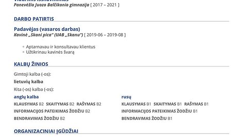 &bdquo;Europass&ldquo; gyvenimo apra&scaron;ymo &scaron;ablonas
