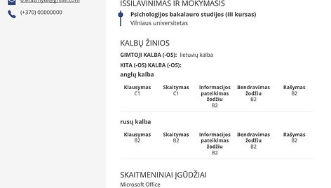 &bdquo;Europass&ldquo; gyvenimo apra&scaron;ymo &scaron;ablonas