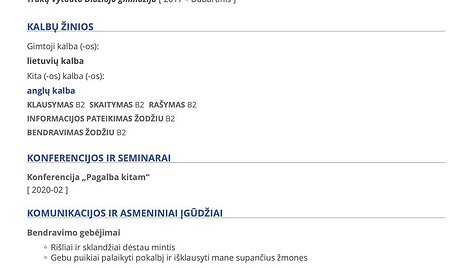 &bdquo;Europass&ldquo; gyvenimo apra&scaron;ymo &scaron;ablonas