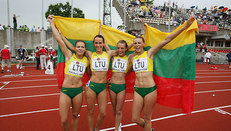 Lietuvos merginų 4x100 estafetės triumfo akimirkos