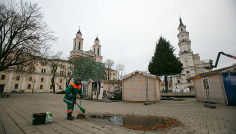 Kauno Kalėdų eglės statybos