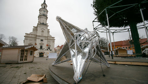 Kauno Kalėdų eglės statybos