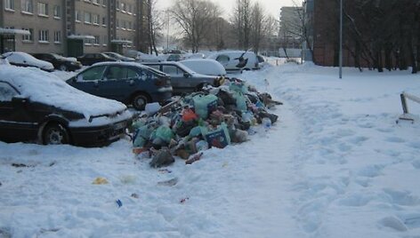 Patraukus konteinerius klaipėdiečiai &scaron;iuk&scaron;les meta senose vietose.
