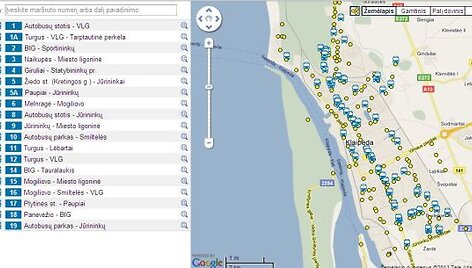 Kurioje vietoje važiuoja norimo mar&scaron;ruto autobusas, keleiviai gali pamatyti internete. 