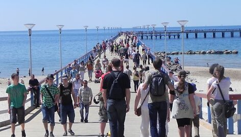 Savaitgalį Palangoje poilsiavo nemažai žmonių. 