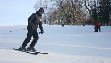 Slidinėjimo trasos pagaliau sulaukė lankytojų. 