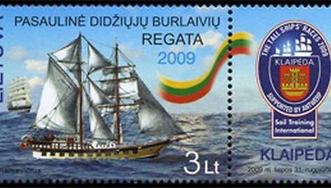 Naujasis pa&scaron;to ženklas skirtas regatai. 