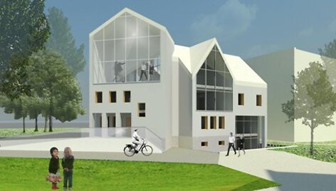 Jauni architektai pateikė savo siūlymus, kaip turėtų atrodyti Informacijos ir paramos gausiai &scaron;eimai centras. 