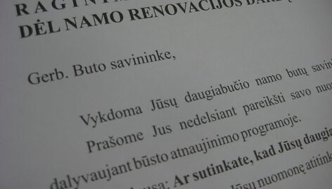 Dauguma daugiabučių gyventojų pirmadienį savo pa&scaron;to dėžutėse rado lai&scaron;kus, raginančius dalyvauti apklausoje.