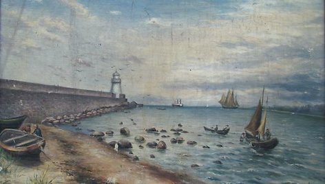 A Zinnhuber paveikslas „Molas prie Klaipedos“ apie 1880 m.
