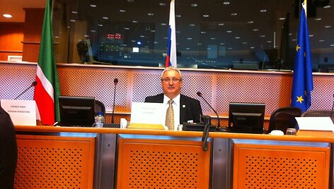Fliuras &Scaron;aripovas Europos Parlamento būstinėje Briuselyje.